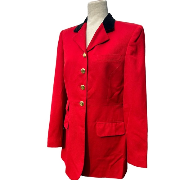 VINTAGE RALPH LAUREN RED EQUESTRIAN RIDING JACKET/ BLAZER Size 8 - Picture 4 of 13